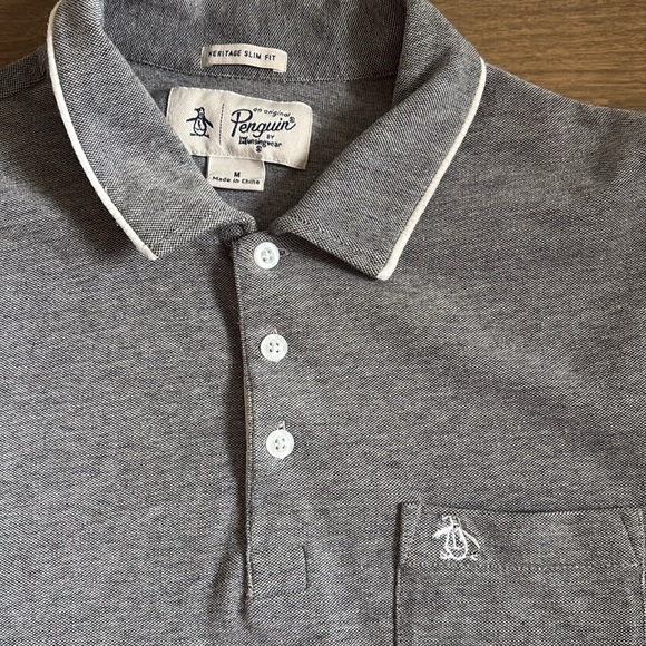 Penguin Lot of 2 Polos Short Sleeves Gray Mint Green Men’s Medium - Picture 4 of 9